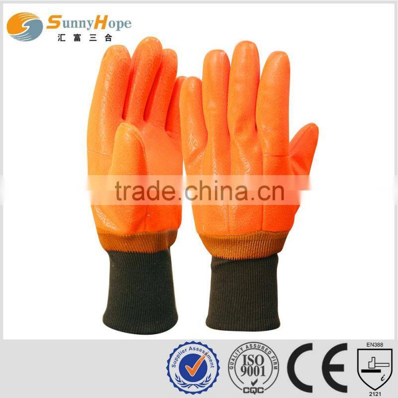 2016 hot sale PVC sandy finish insulated work glove