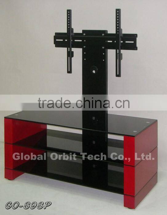 metal modern led glass wooden tv stand