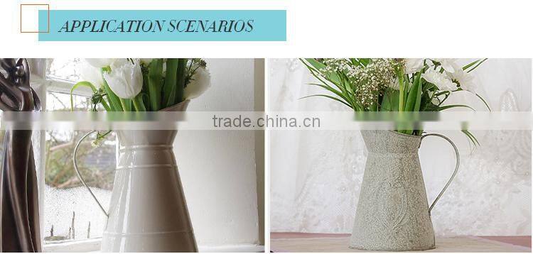 homeware galvanized powder coating orange water metal jugs with handles jug for flower