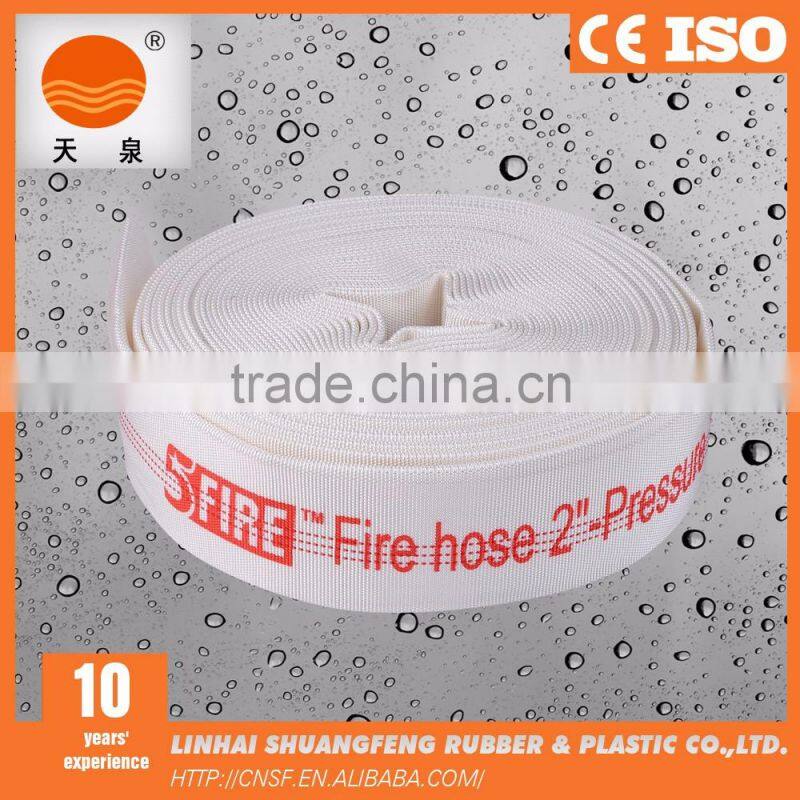 red Long lifetime fire hose with coupling