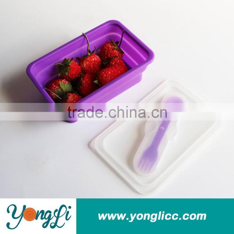 Best Selling Foldable Silicone Kids Lunch Bento