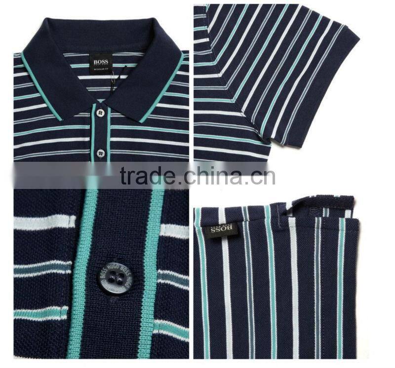 popular stripe polo shirt/Striped shortsleeves polo shirts/branded polo shirts for men
