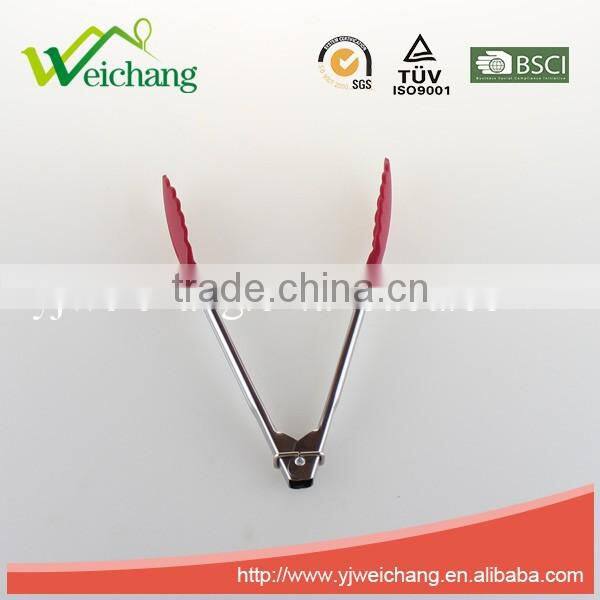 WCL025 Stainless Steel 7Inch Multicolor Nylon Food Tongs Kitchen Tools