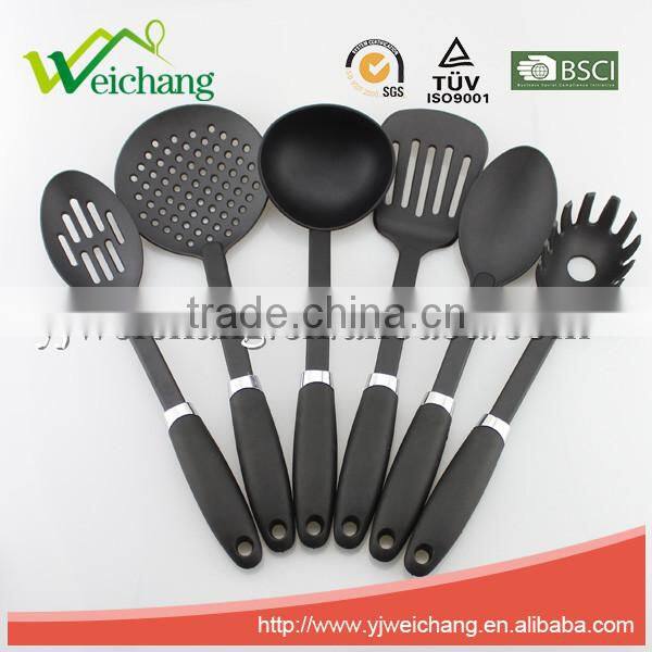 WCKT235A Premium Nylon utensils spoon Cooking Utensil Gadgets Set with rubber handle (Multi-color)