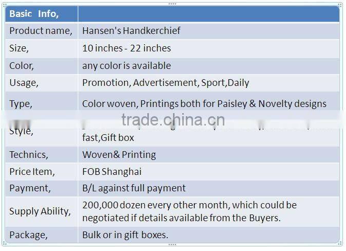 Various High Quality pocket tissue handkerchief