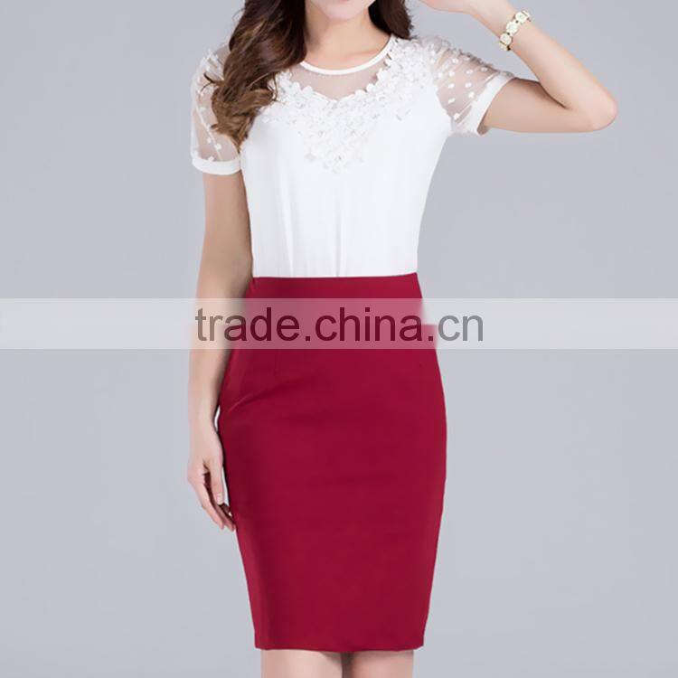 2016 high quality charming elegant women office skirts lady midi pencil skirt