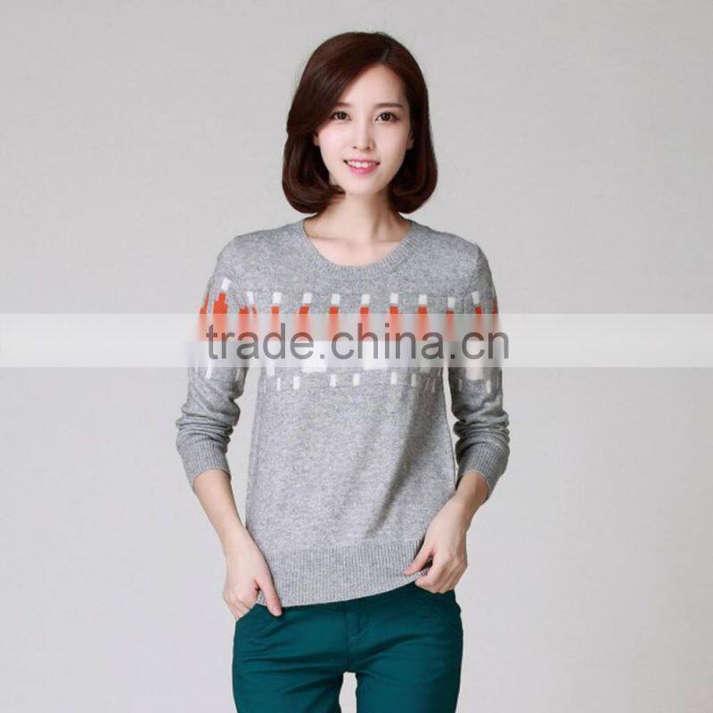 New sweater design cheap knitted girls pullover sweater ladies winter long sweater