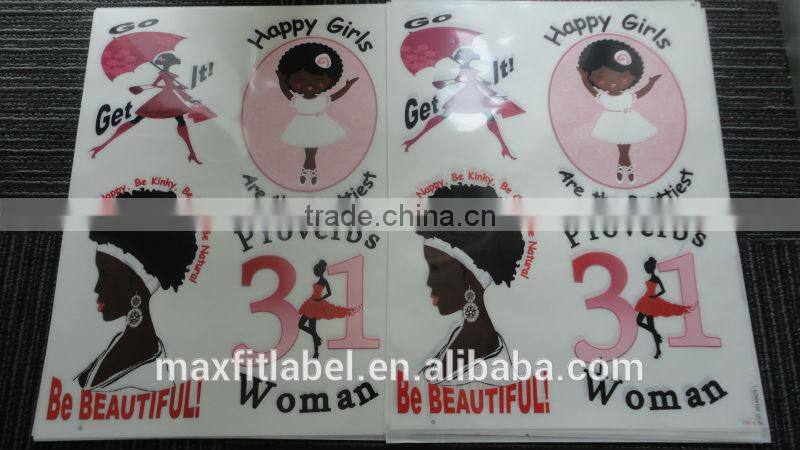 china factory direct cheap customed t-shirt heat transfer printing label