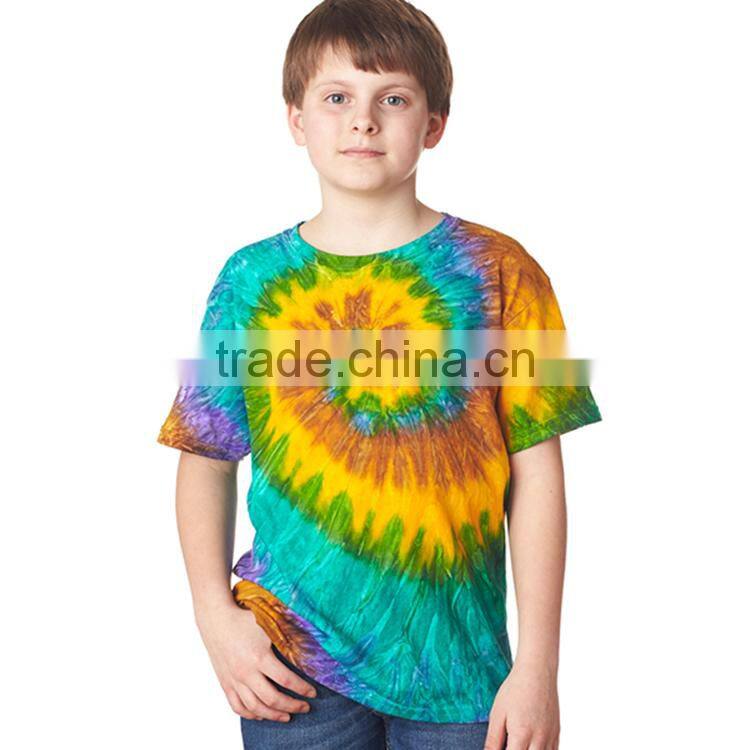 Custom Made Kids boy Top Quality Basic Tee Shirt in Tie Dyed 3d