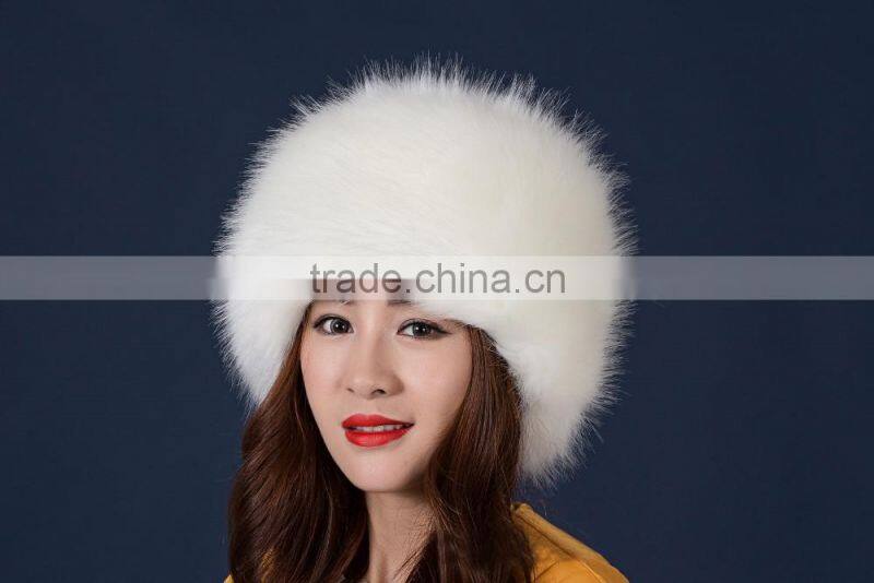 high-grade winter/autumn warm thick Russia Mongolia flat-topped faux fox fur hat