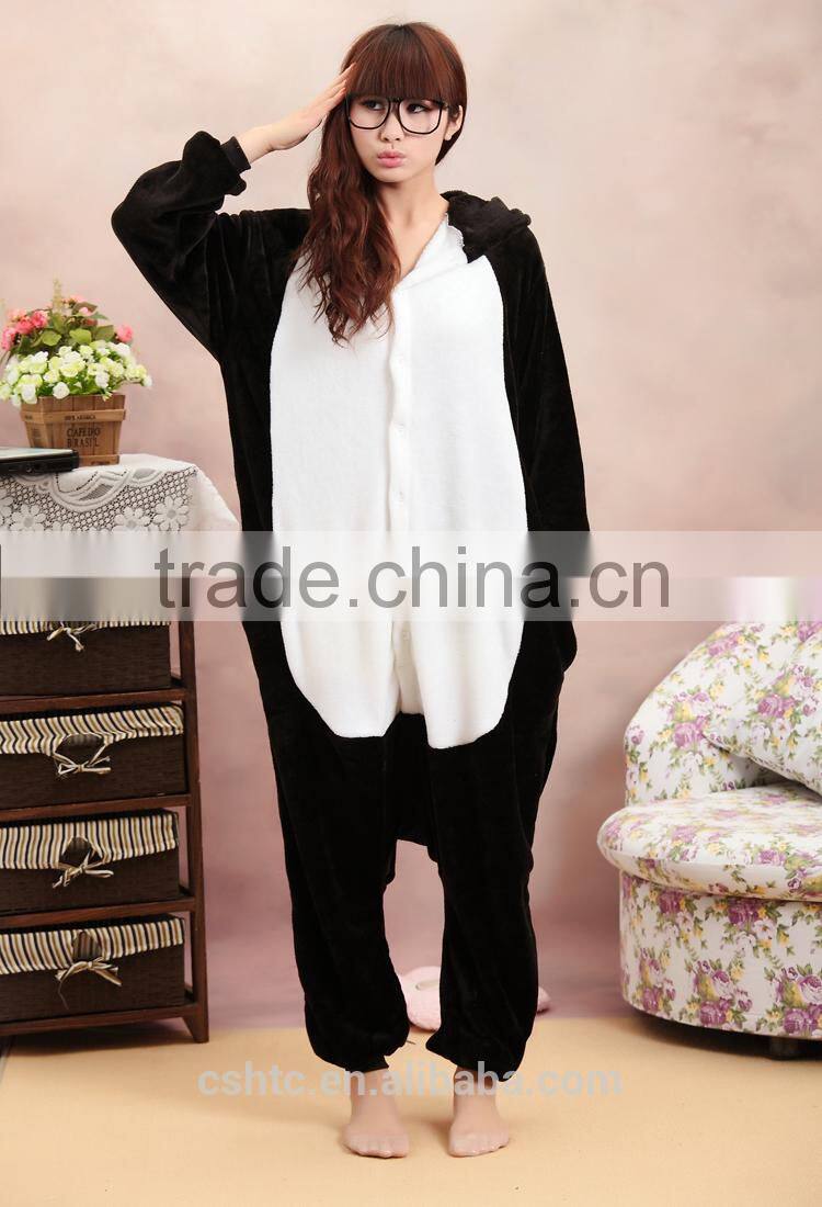 flannel cartoon adult animal jumpsuit animal pajamas jumpsuit penguin design