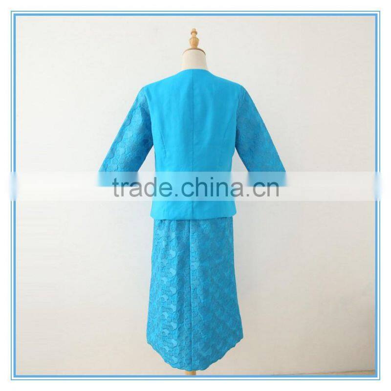 Latest Design Bubble Heavy Embroidery Church Suits for Female