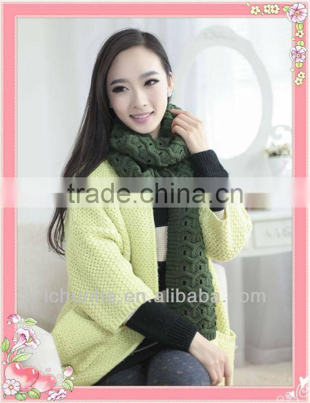 popular lovely girl winter knitted acrylic scarf factory in knit town