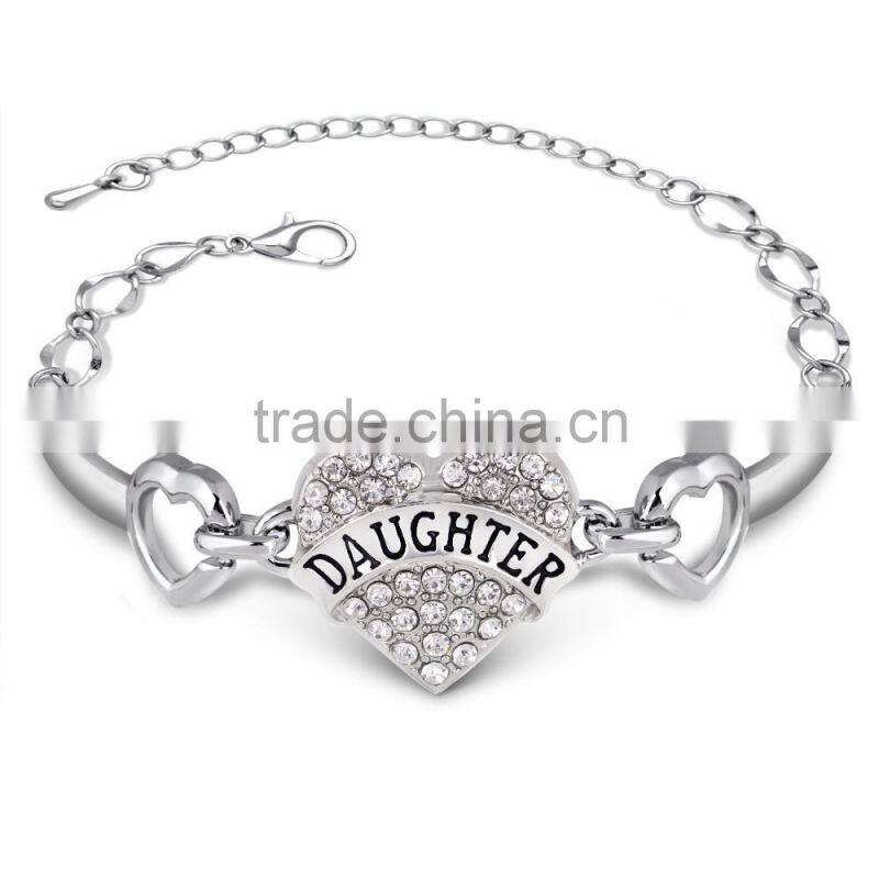 Free mould heart bracelet personal custom birthday heart bracelet lovely pink heart bracelet for young ladies