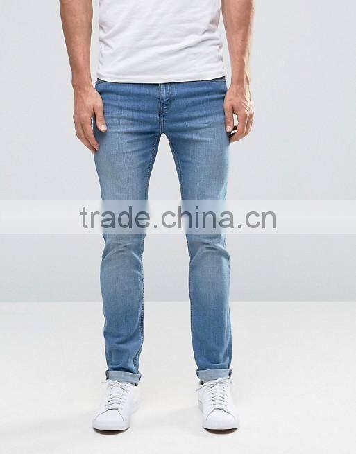 men's Stretch Pencil Pants Casual Slim Skinny Jeans Trouser