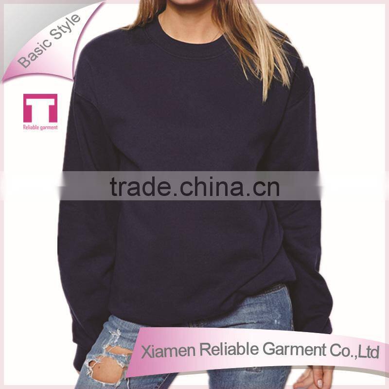 Women blank navy blue fashion hoodies without hood
