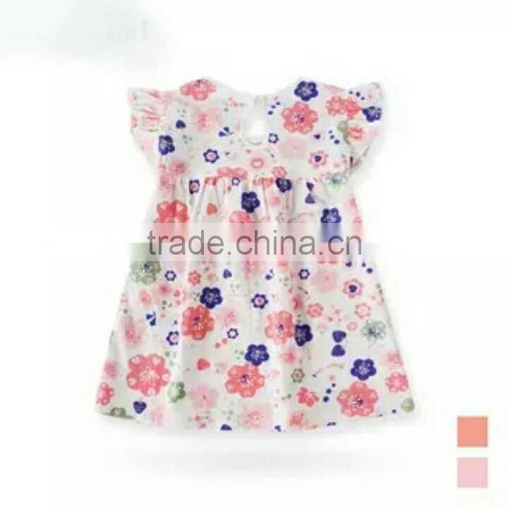 wholesale children frocks designs sleeveless flower baby girls dress with bowknot
