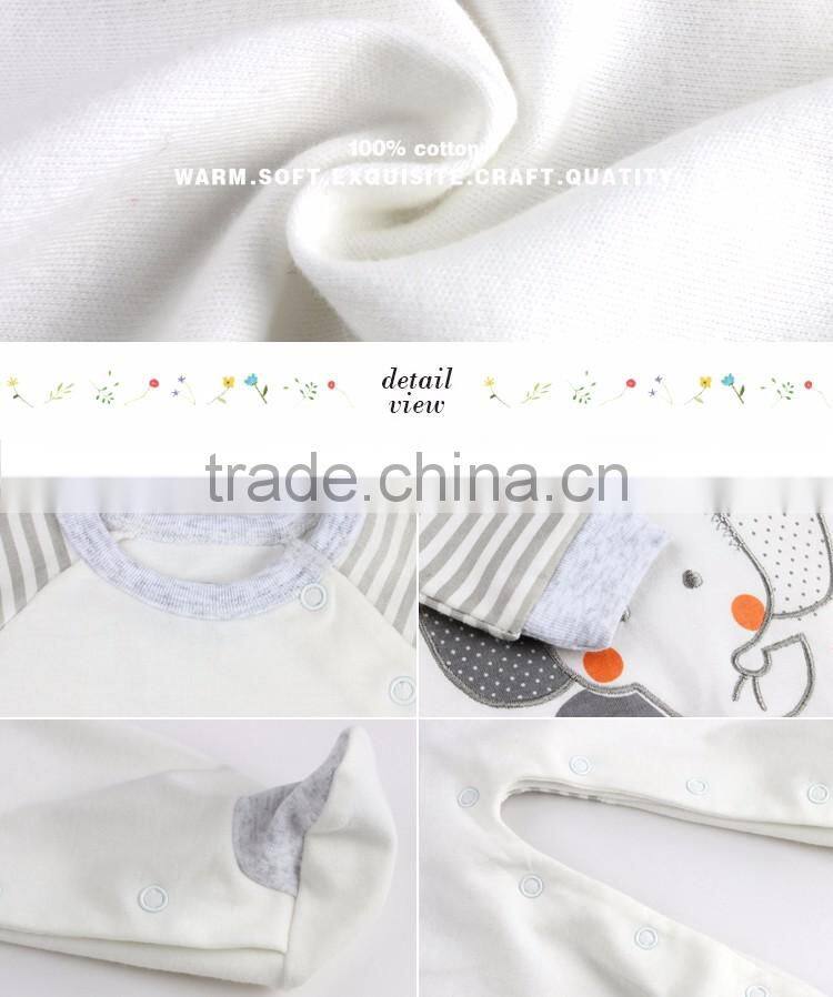 Wholesale summer combed cotton high quality low price baby romper children clothing set