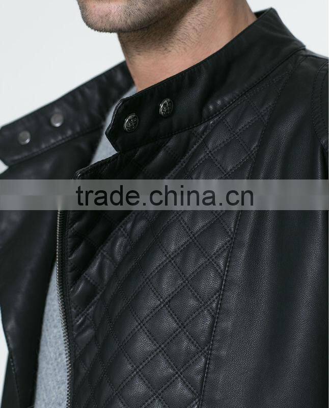 Wholesale new directions black biker jacket with elbow patches for men