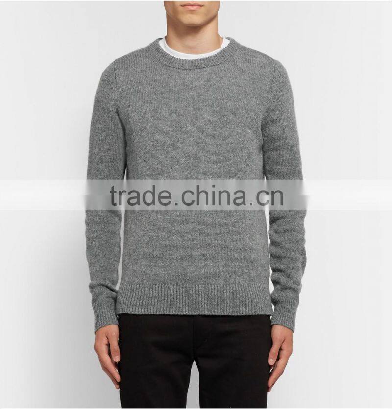 2017 Winter Newly Designed Cashmere Made Men's Shrug Sweater with Crew Neck