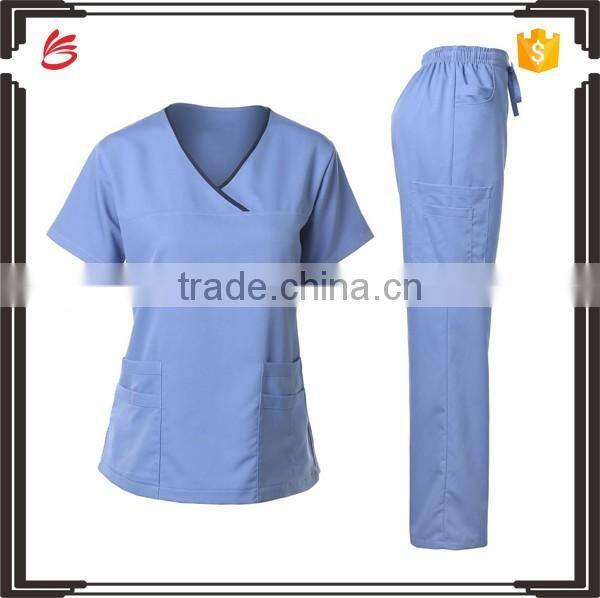 OEM cotton polyester medical scrubs china plain solid hospital uniform
