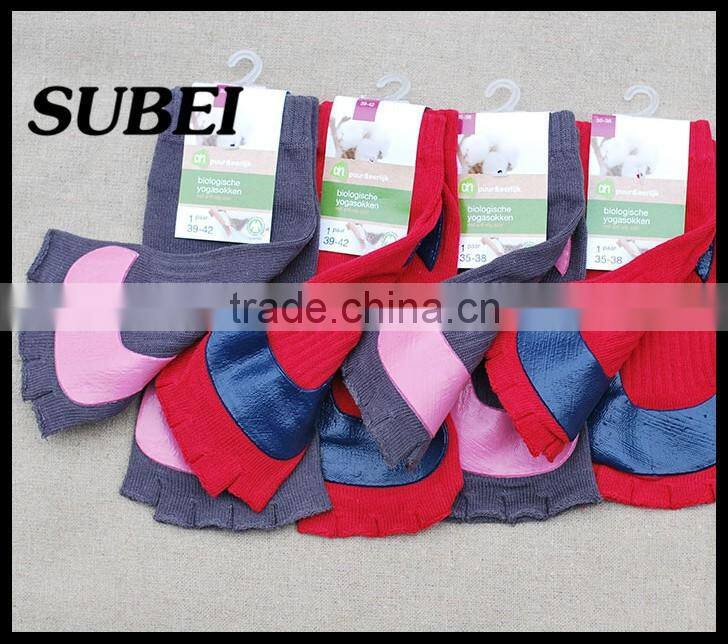 support & Open toe non-slip breathable cotton knitted yoga pliate socks