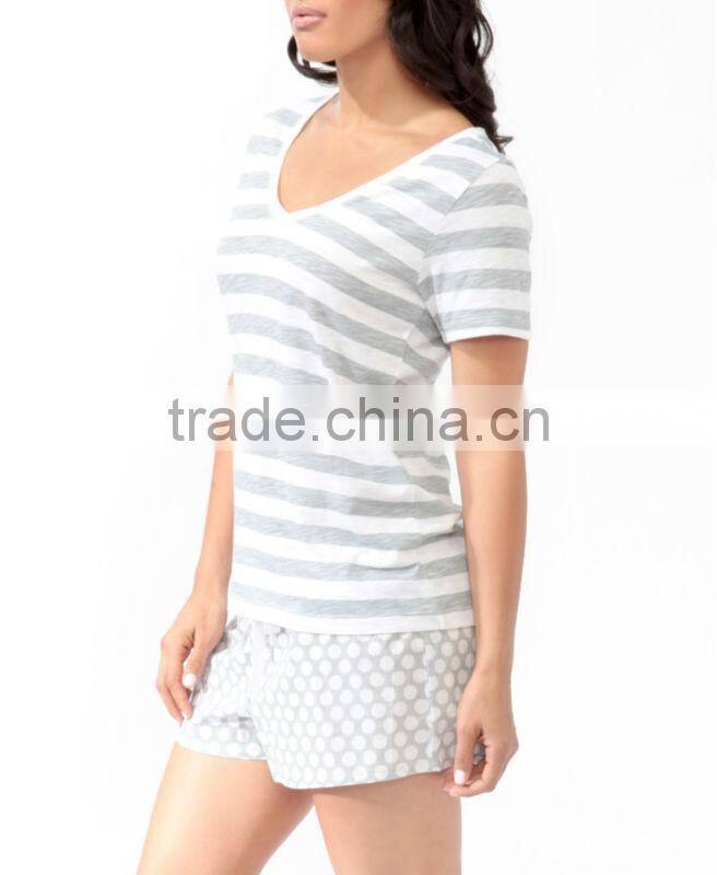 Striped Polka Dot Pajamas Set