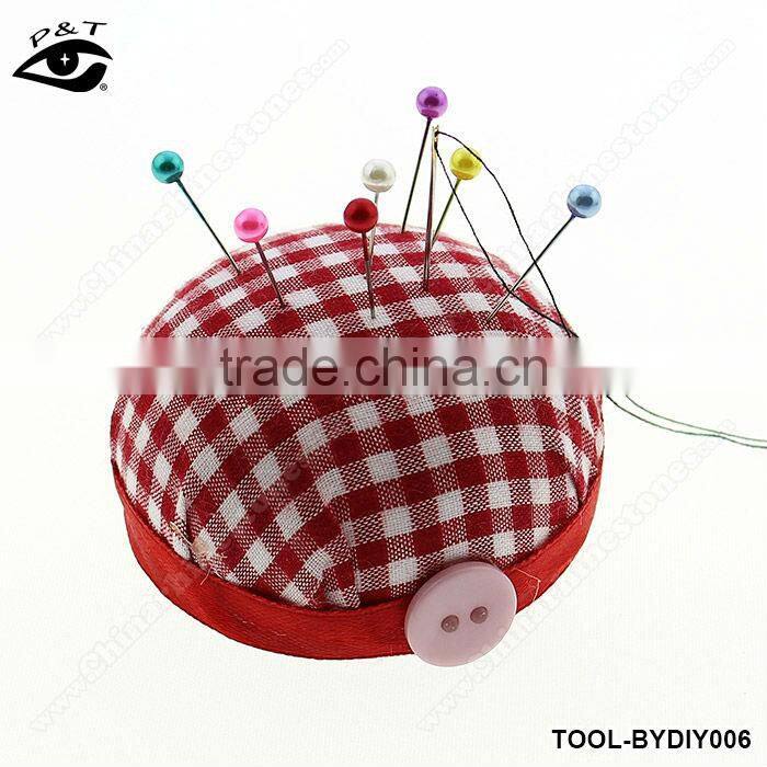 DIY tools sewing accessories red checker pin cushion