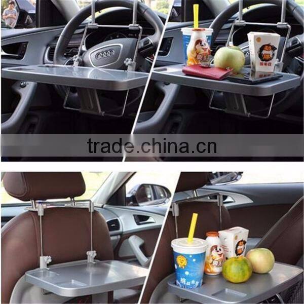 Foldable Car Steering Wheel Back Seat Tray Table Desk Mount Laptops Drink Holder