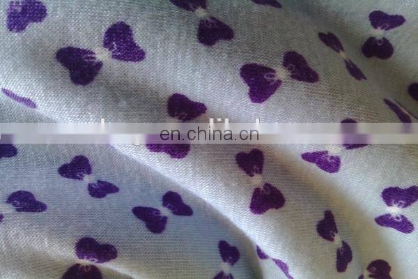 shaoxing winfar Textile Open End Spinning 30s Viscose bowknot Printed Fabric 94 Rayon 6 Spandex