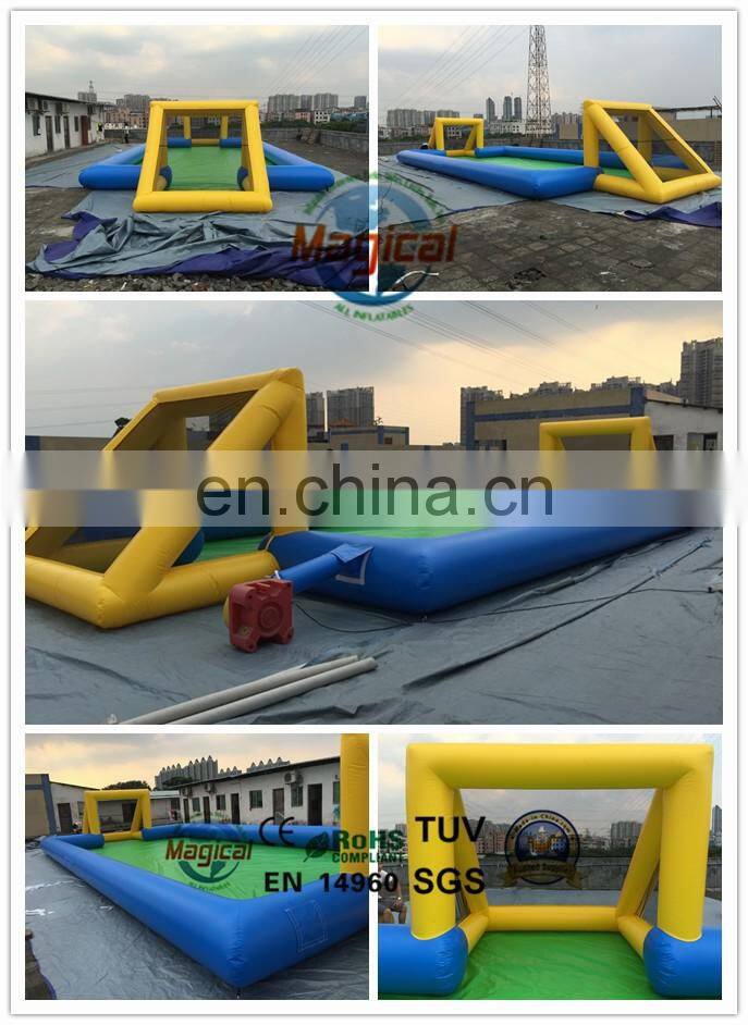 commercial water football inflatable soap soccer field