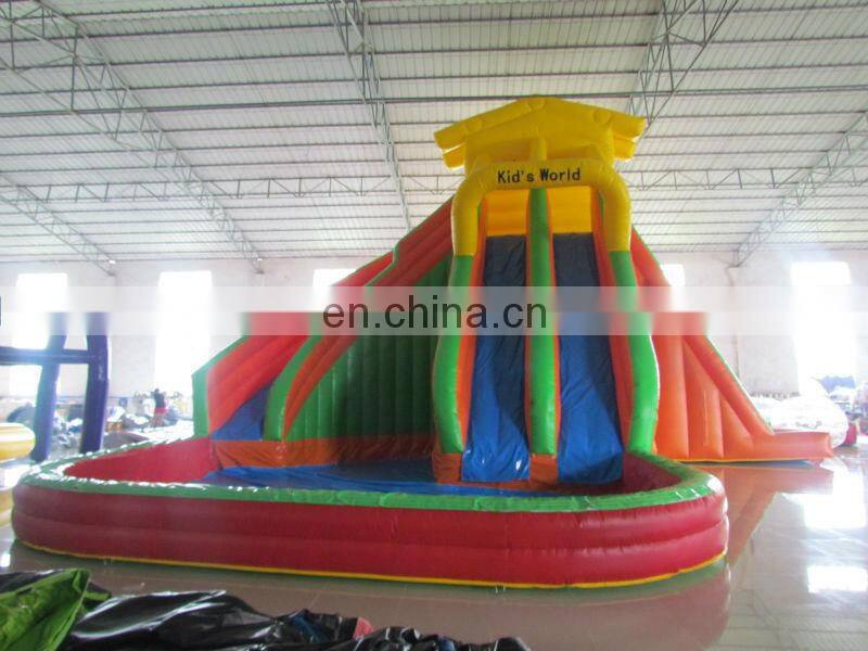 inflatable slide with pool,high quality inflatable water slide with water gun