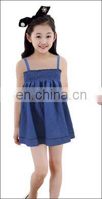 Kids summer custom girls denim dress for summer 5-10 years old