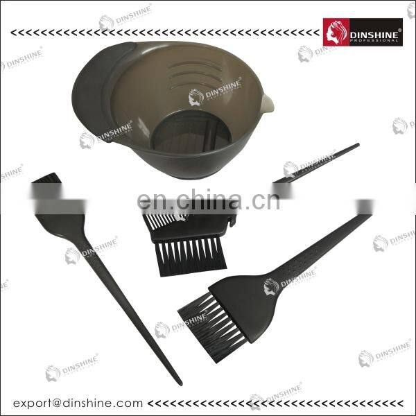 New design fade-proof Salon plastic hair dyeing bowl & brush set