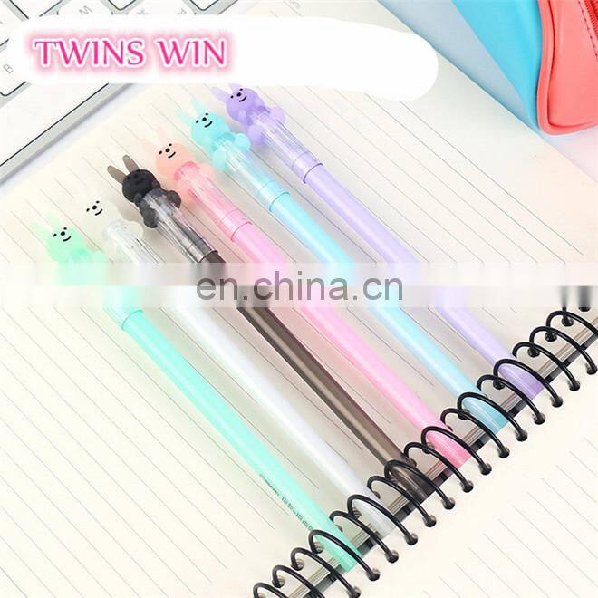 Austria hot selling office school stationery supplier cheap wholesale funny rabbit shaped colorful plastic erasable gel pen ink