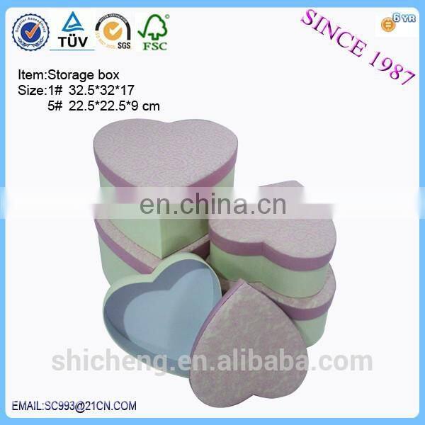 Luxury nesting red heart shape paper gift box packaging box