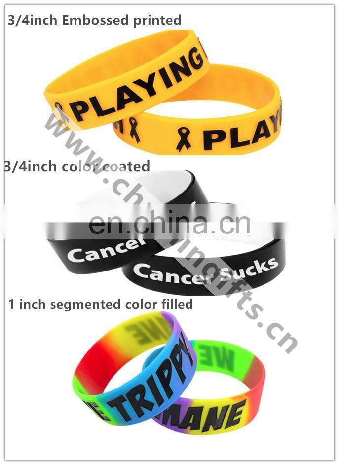 Silicone Bracelets with QR code on Metal Clips/Buckles