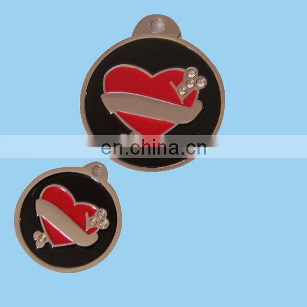 Stainless steel pet tags with paw/heart/bone logo design
