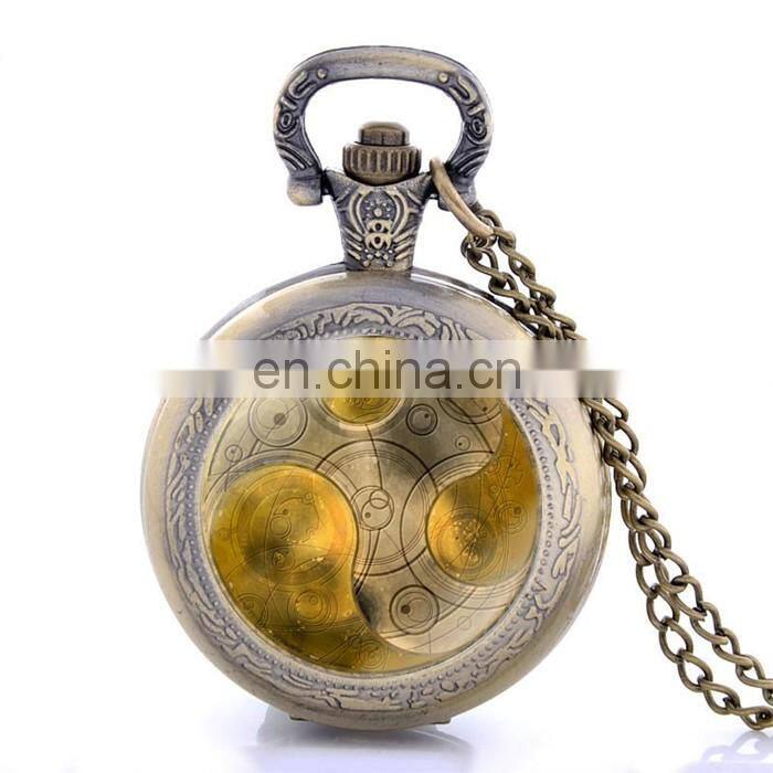 New Black Doctor Who Design Pocket Watch Necklace Vintage Pendant Quartz Unisex Pocket Watch Wholesale Fast Shipping