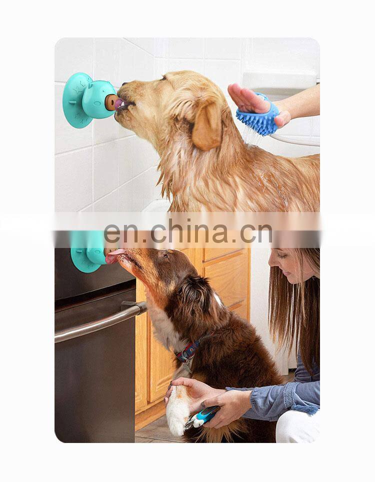Pet Products Explosion Model Sucker Dog Toy Licking Device Licking Resistant Rubber Plate Molar Cake Puzzle Bite