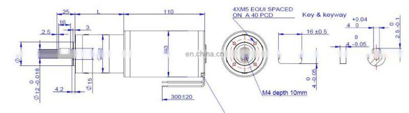 52mm planetary gearbox + 63mm dc motor 36V PM DC Planetary Gear Motor, rated 6.2Nm 370rpm