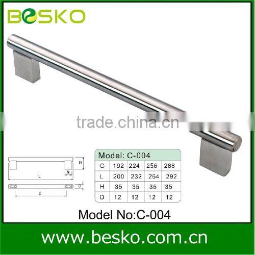 Long square feet solid stainless steel handle for glass door