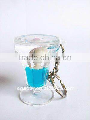 Wholesale Liquid Hourglass Keychain, Acrylic Plastic Keyring