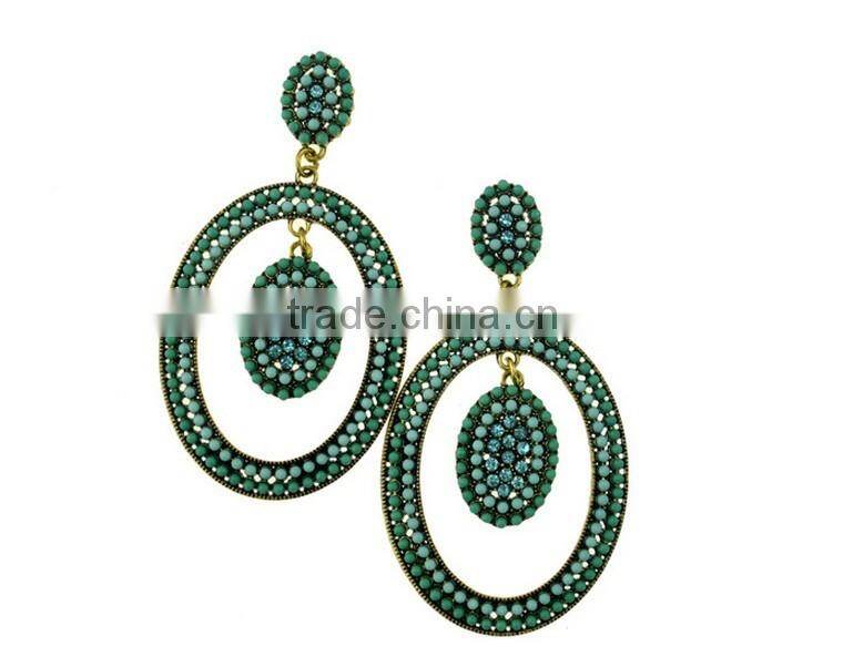 earring with blue stone round paper rolled gold torage box models jewelry arete para mujer