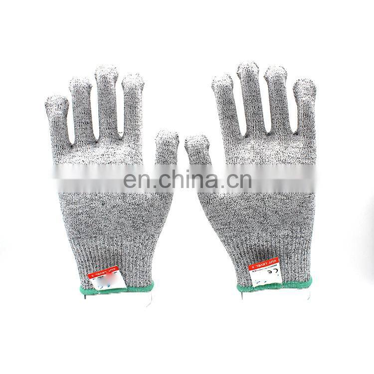 Cut resistant gloves level 5 protection HPPE glass liner