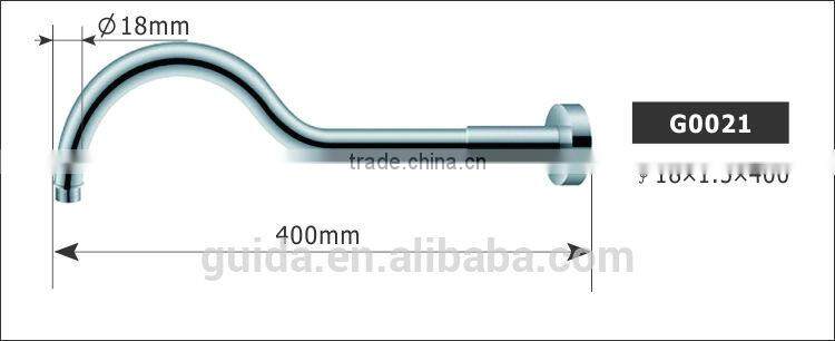 ROUND GOOSENECK CHROME SHOWER ARM, SOLID BRASS CONSTRUCTED