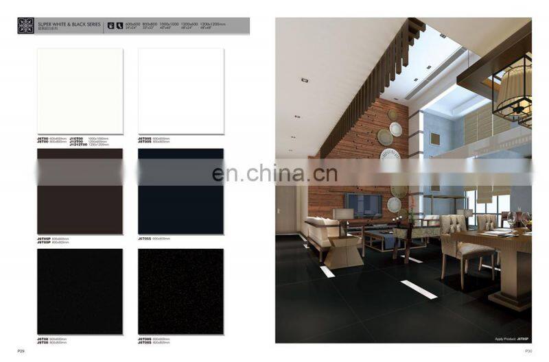 Foshan JBN Ceramics Polished Super White and Black 600x600 tiles for bathroom walls super black tiles