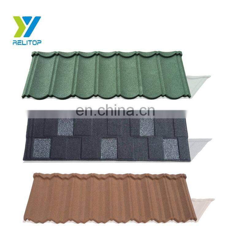 Aluminium zinc construction materials roof tile sand coated metal roofing shingles price in Ghana