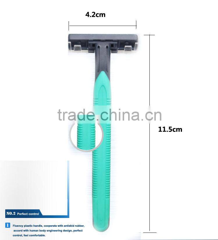 rubber handle twin blade man disposable shaving razor