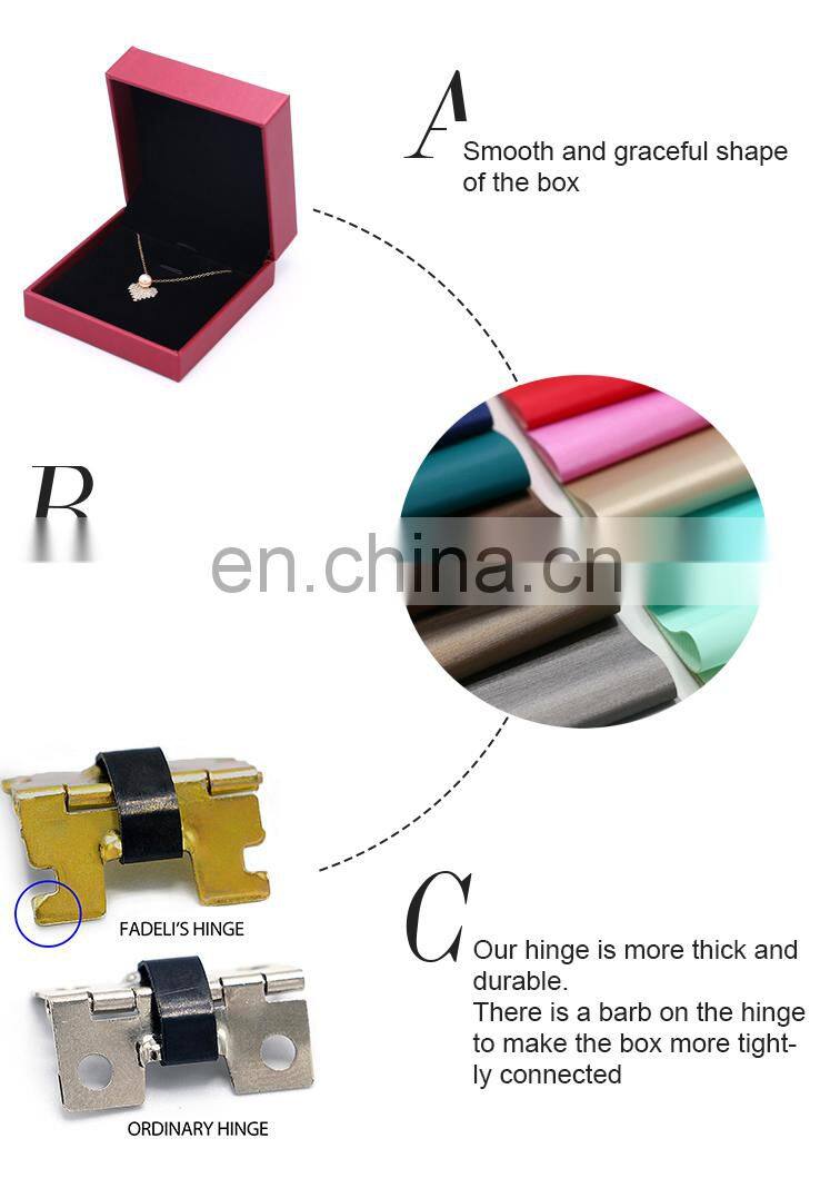 Wholesale Custom Luxury Red Pu Leather Jewelry Packaging Necklace Pendant Box